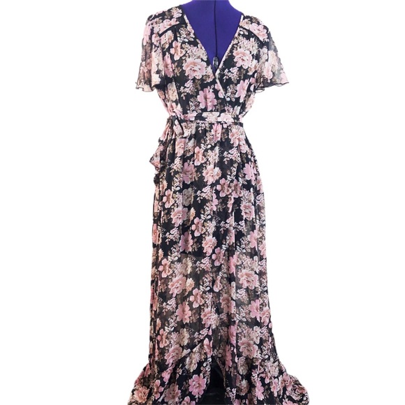 Band of Gypsies Dresses & Skirts - Band of Gypsies Pink Floral Boho Maxi Dress